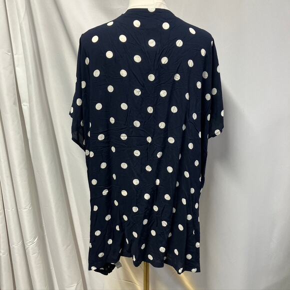 Loft Polka Dot Kimono Womens XS/S New Navy‎ Blue Summer Spring Beach Flowy - Picture 7 of 12